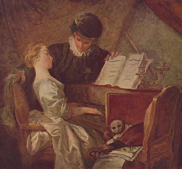 Jean-Honore Fragonard Die Musikstunde oil painting image